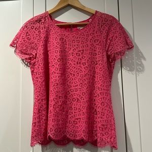 J.Crew pink eyelet top